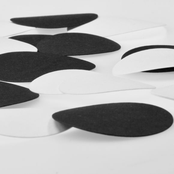 Etiquettes “3 cercles” en paperTEX – Set à 30 pces (noir/blanc)