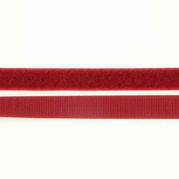 Klettband/Klettverschluss "Haken & Flausch" 20 mm - Stück à 1 Meter (dunkelrot)