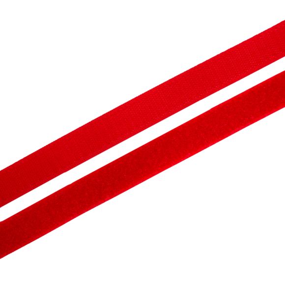 Klettband/Klettverschluss "Haken & Flausch" 20 mm - Stück à 1 Meter (rot)