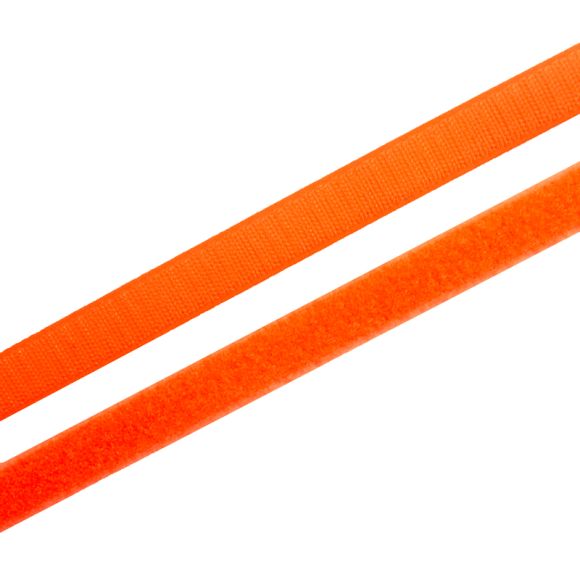 Velcro/bande auto-agrippante "Crochet & velours" 20 mm - morceau de 1 m (orange fluo)