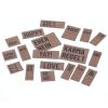 Étiquettes à coudre ReLeda "Statement" - feuille de 41 étiquettes (brun foncé-noir)