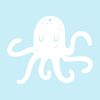 Plotter-Motiv zum Aufbügeln "Mini Octopus" (weiss) von KREANDO