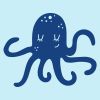 Plotter-Motiv zum Aufbügeln "Maxi Octopus" (blau) von KREANDO