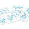 SnapPap Labels / Etiketten "Pictures" Bogen mit 12 Labels (weiss-türkis)