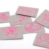 SnapPap Labels / Etiketten "Pictures" Bogen mit 12 Labels (grau-pink)