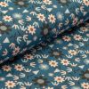 Tissu en coton "Among Flowers/fleurs" (bleu jean-rose clair/noir) de COTTON+STEEL