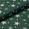 Tissu en coton "Pluie d'étoiles" (vert foncé-beige clair)
