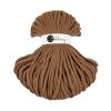 Fil macramé en coton recyclé "Jumbo Ø 9 mm - caramel" (brun) de Bobbiny