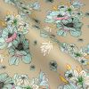 Kunstleder "Mohnblume" - Bogen à 68 x 100 cm (beige-hellaqua/rosa)