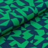 Canvas Halbleinen Leinen/Baumwolle "Echino-Patch" (grün-dunkelblau) von KOKKA