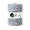 Recycling Makramee-Garn Baumwolle "Rope Ø 5 mm - silver" (grau) von Bobbiny