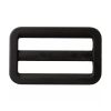 Boucle de réglage/boucle coulissante en métal - revêtement mat “Fashion” 25 mm (noir)