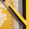 Paquet de tissus - Toile cirée Coton - enduit "Scandi" set à 6 pces (jaune moutarde/noir/gris)