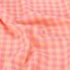 Double Gauze Baumwolle "Karo - Doubleface Vichy/Uni" (apricot/rosa)