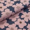 Canvas Leinen/Baumwolle "Linnea/Flower" (dunkelblau-rosa) von KOKKA