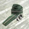 Reissverschluss & Zipper "Metallic Look" im  Set (dunkelgrün/graphit)