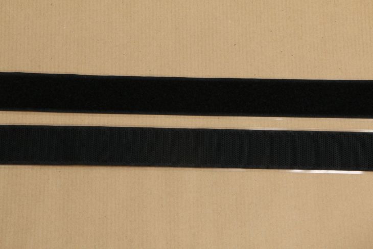 Klettband/Klettverschluss - selbstklebend Haken & Flausch 20/30/50 mm -  Stück à 1 Meter (schwarz)