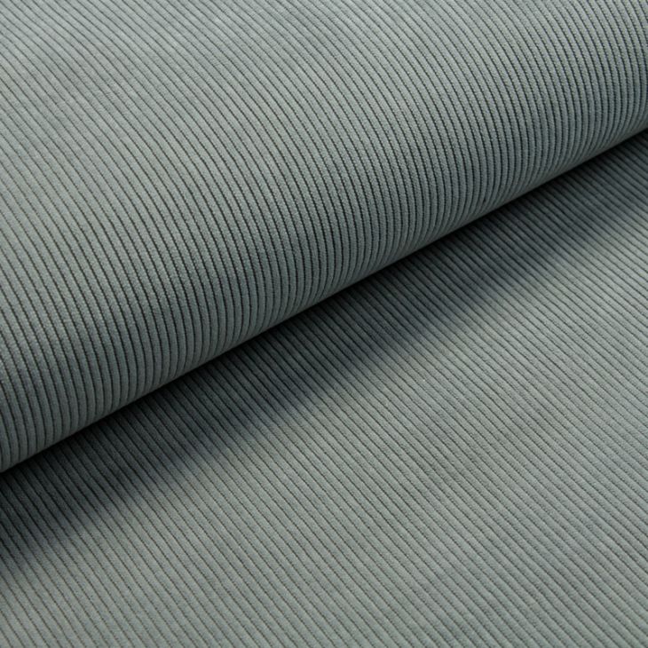 Tissu d'ameublement/décoration velours côtelé uni (gris souris)