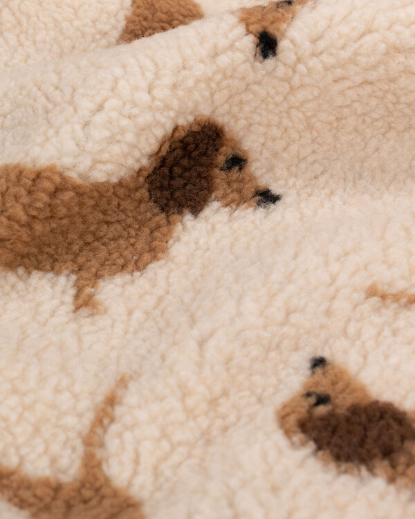 Fausse fourrure - peluche "Teckel/chien" (beige-brun)