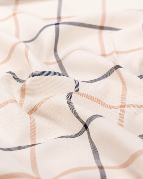 Viscose Livaeco "Tino Grid - shell-nougat" (offwhite-brun clair/noir) de meetMILK