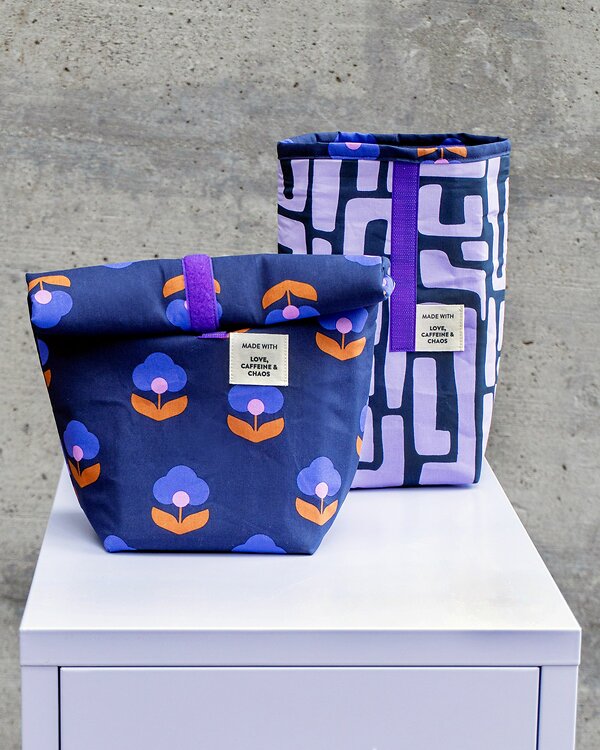 Set couture - Duo de sacs à lunch isothermes COMIDA "Flowers & Shapes"