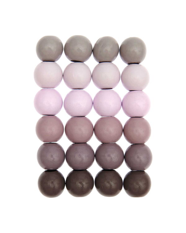Perles en bois "Macramé" Ø 25 mm - 24 pièces (rose/lilas) de RICO DESIGN