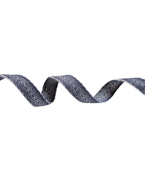 Ruban avec motif à chevrons "Jeans" 10 mm (bleu nuit chiné)