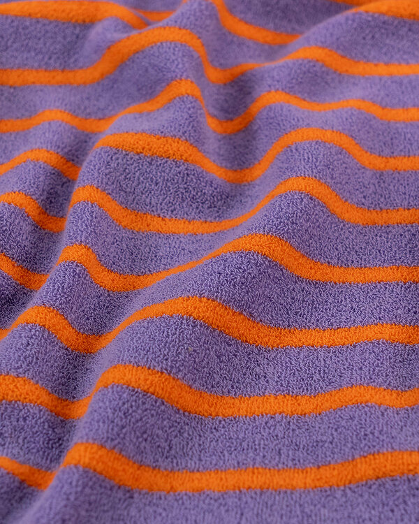 Jersey éponge en coton bio "Rayures" (lilas/orange) de Hamburger Liebe