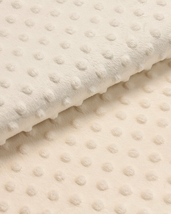 Tissu minky - effet 3D "Pois" (écru)
