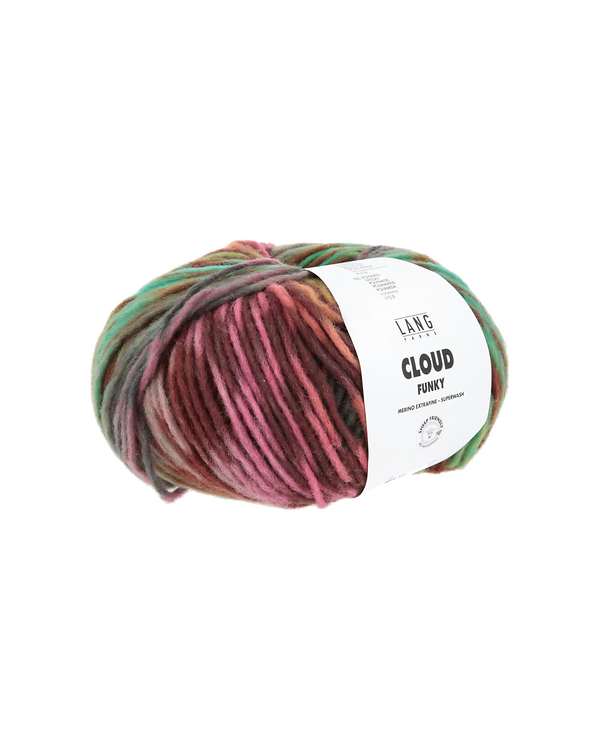 LANG Yarns CLOUD FUNKY - laine mérinos superwash (0026/turquoise/lavende/rose/vert)