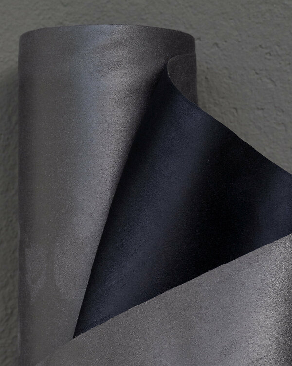 Tissu d'ameublement/décoration "Suédine double-face" (gris acier/noir)
