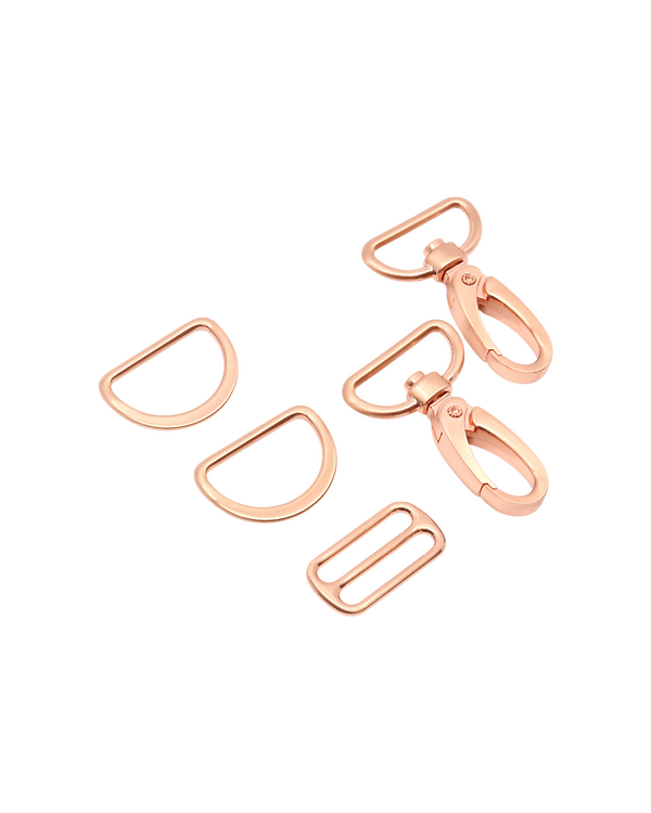 Kit de boucles et fermoir pour sac "Élégance" 25 mm (cuivré)