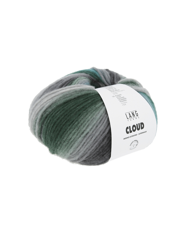 LANG Yarns CLOUD - laine mérinos superwash (0030/turquoise/gris/noir/vert)