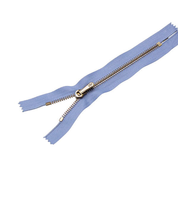 Fermeture éclair pour pantalons - non séparable "Metal 6 Jeans" (bleu pigeon/laiton antique) de riri