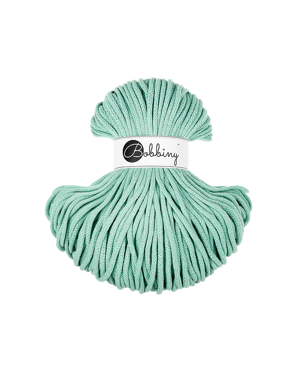 Fil macramé en coton recyclé "Premium Ø 5 mm - jelly mint" (menthe) de Bobbiny