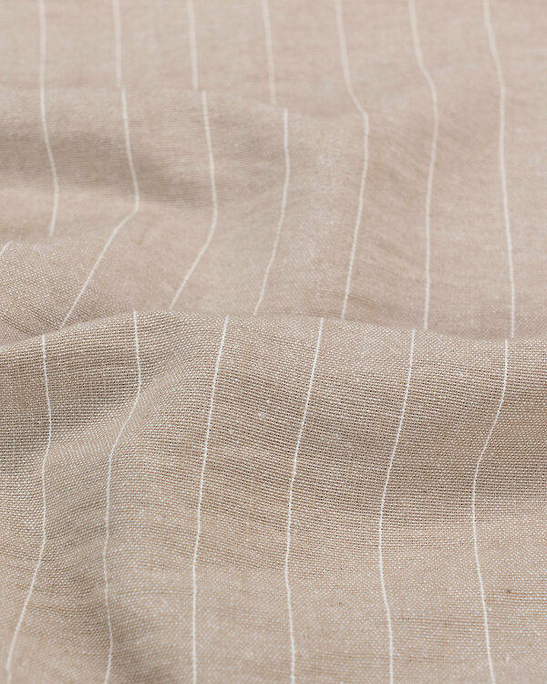 Mélange de viscose "Fines rayures" (sable chiné-offwhite)