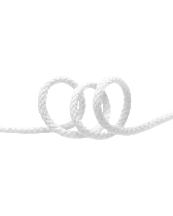 Cordon en coton Ø 4 mm - unité de 1 m (blanc)