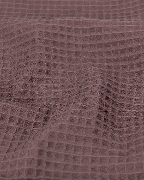 Tissu nid d'abeille en coton "Quadro" (brun)