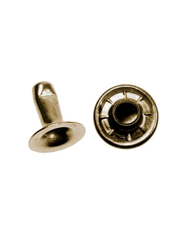 Rivets creux double calotte Ø 9 mm - lot de 10/100 pces (mitrailles de laiton)