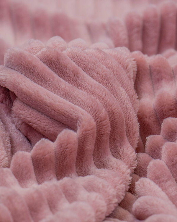 Tissu minky "Aspect velours côtelé" (rose pâle)