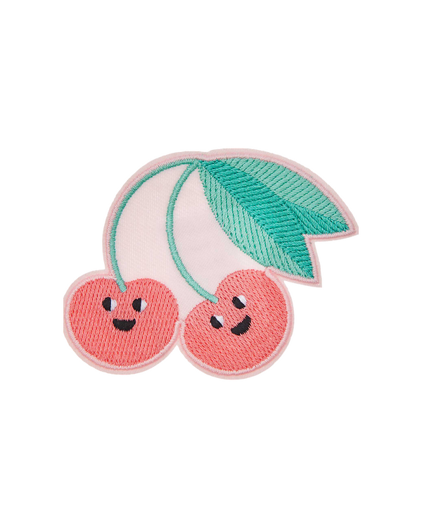Patch thermocollant "Duo de cerises" (rose-rouge clair/vert) de RICO DESIGN
