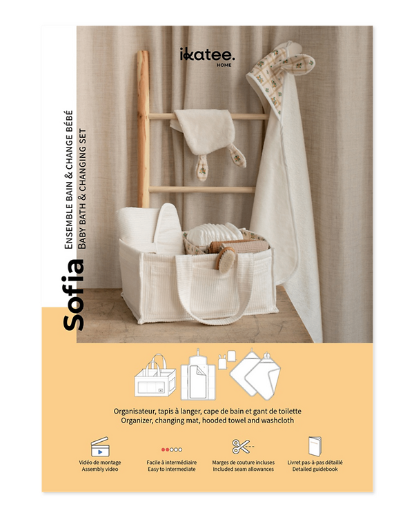 Patron accessoires bébé bain et change "SOFIA" de ikatee (français/anglais)