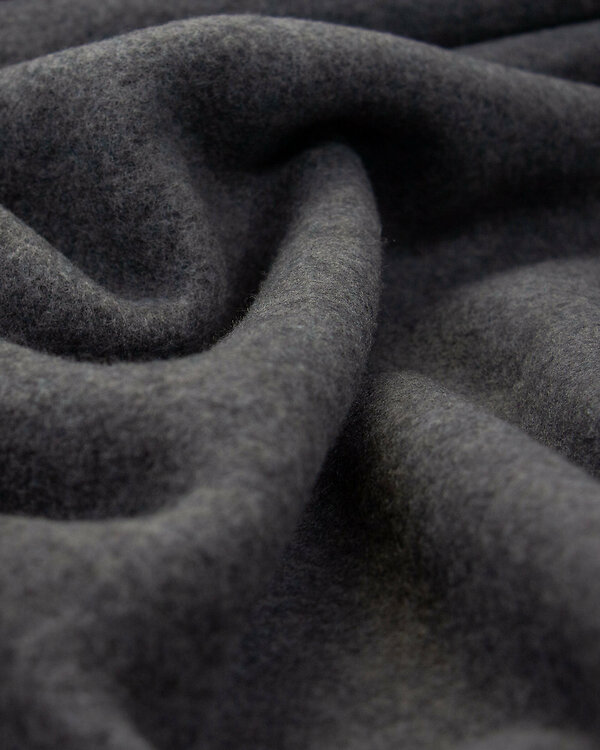 Tissu pour manteau en laine mérinos "Moelleux Deluxe - uni" (gris)