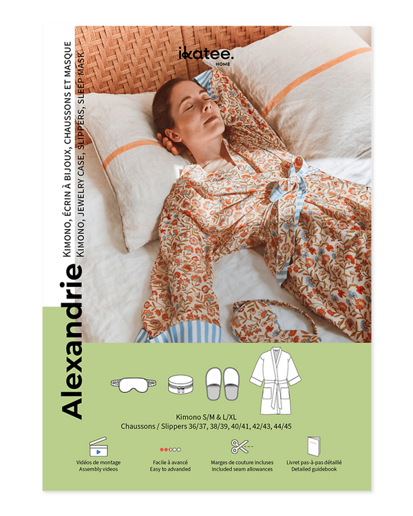 Patron kimono et accessoires pour la chambre "ALEXANDRIE" de ikatee (français/anglais)