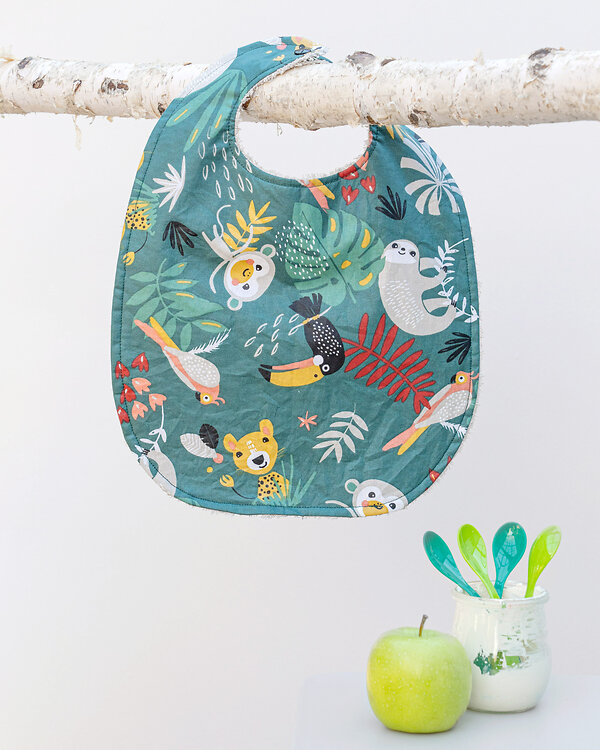 Set couture - Bavoir YUNA "Jungle"