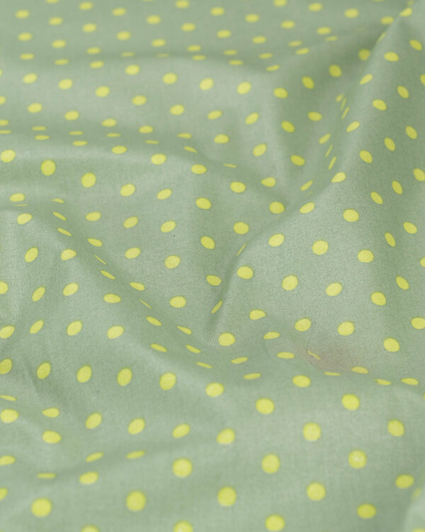 Toiles cirée - coton enduit “pois” (sauge-vert clair)