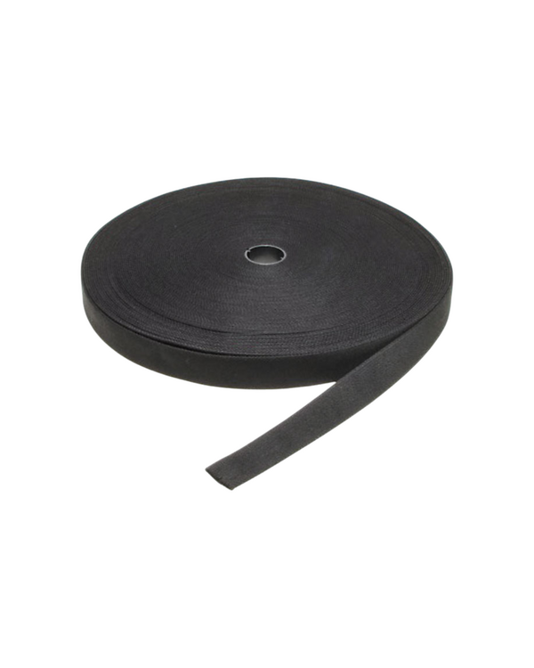 Sangle viscose - qualité douce "Uni" 20/30/40/50 mm - rouleau de 50 m (noir)
