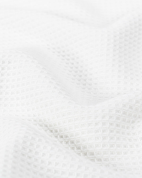 Tissu nid d'abeille/éponge coton "Mare" (blanc)