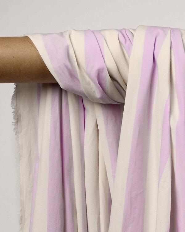 Coton "Stripes - Jelly Purple" (lilas clair-offwhite) de ATELIER BRUNETTE
