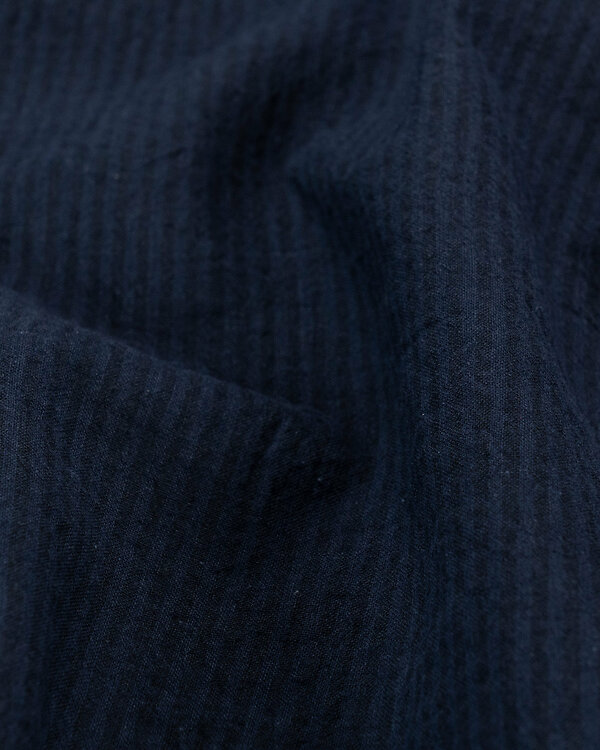 Lin / coton "Minabi - Rayures" (bleu nuit/noir) de KOYAMA